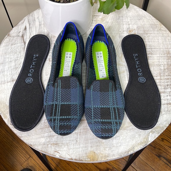 Rothy’s RETIRED Navy Plaid Loafers - Picture 10 of 13